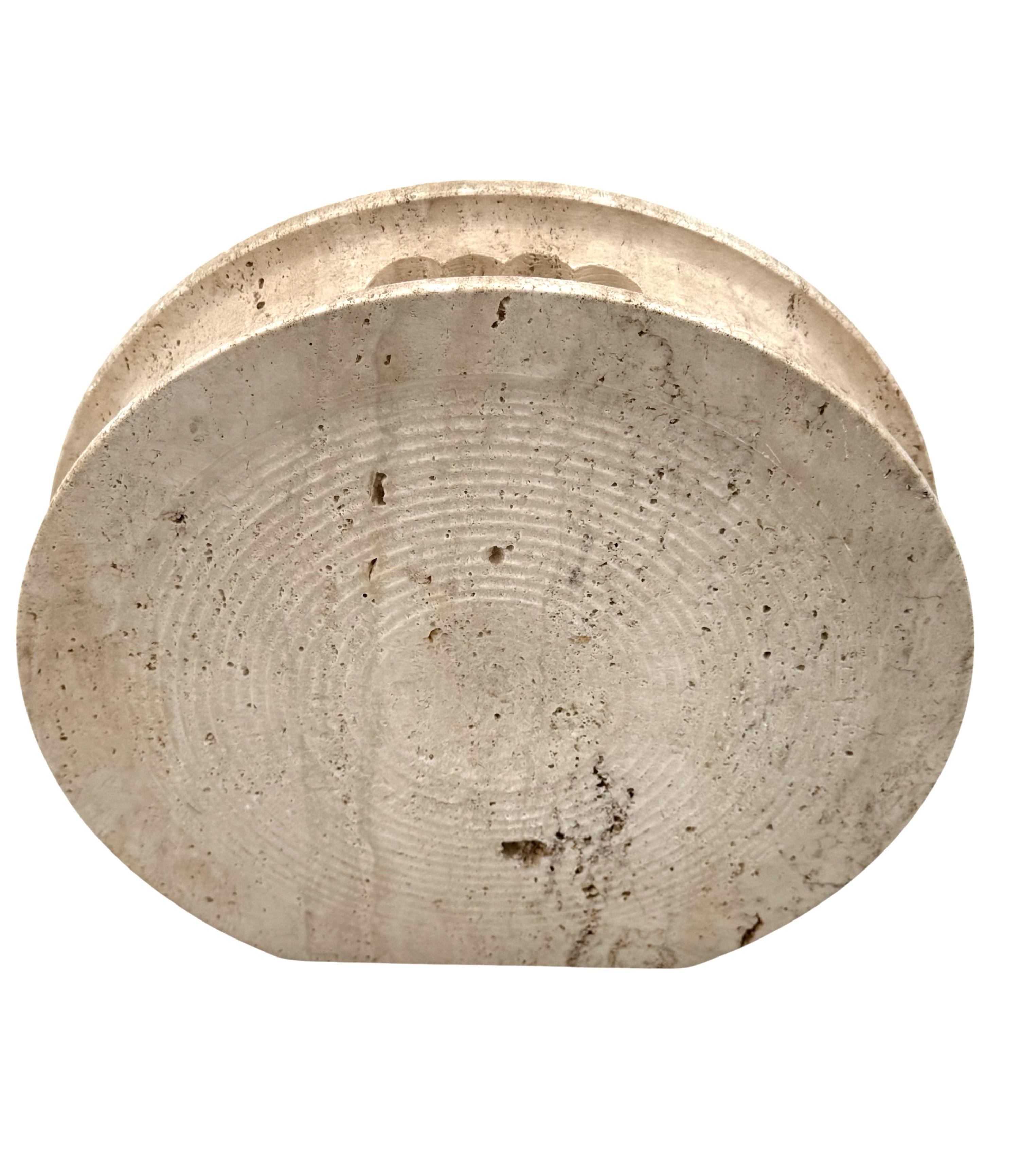Mid-century modern travertine solifleur vase, Cerri Nestore, Italy, 1970s in vendita 11