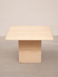 Mid-Century Modern Travertine Square Coffee, Console, Side Table, 1970s