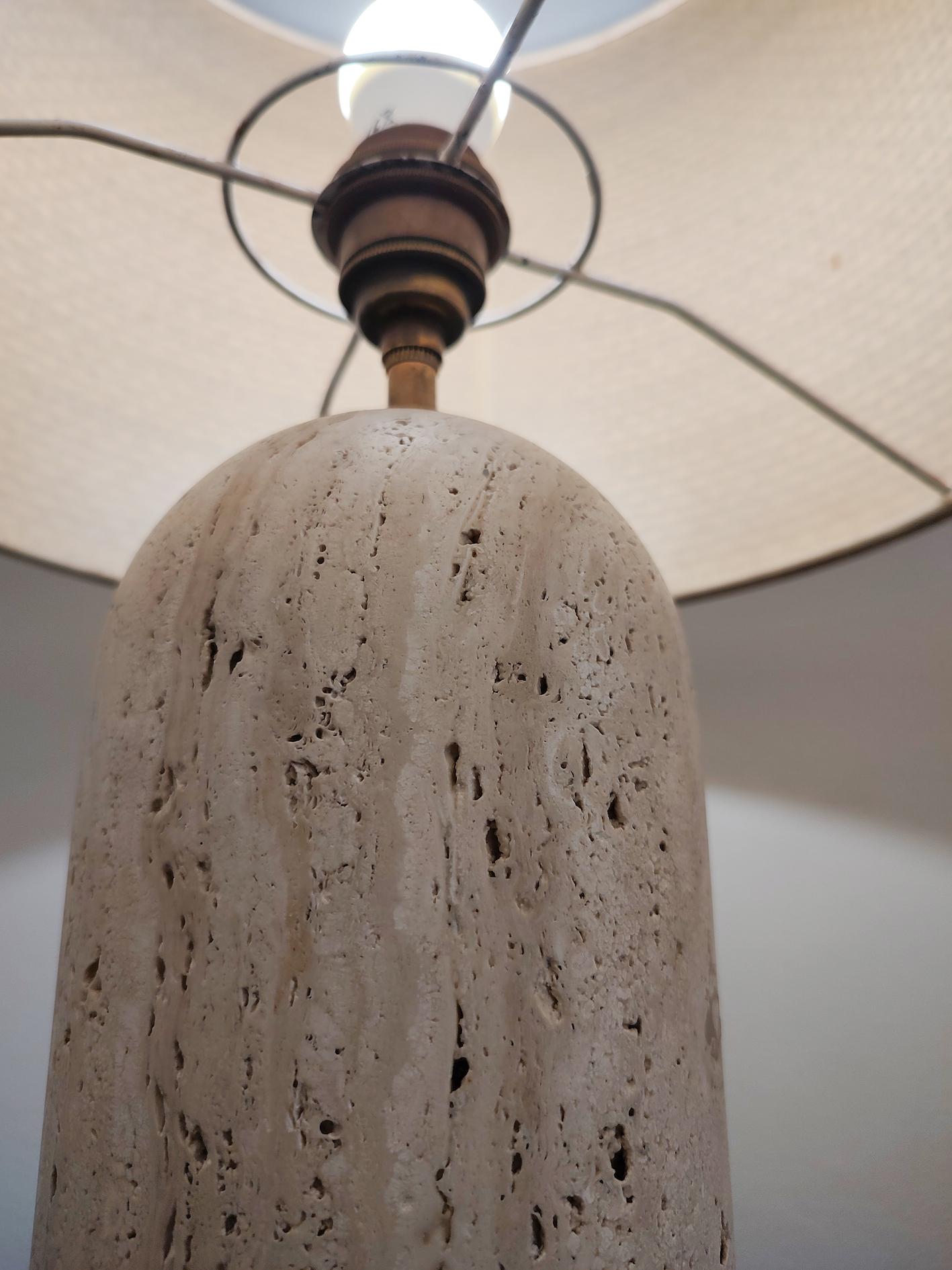Late 20th Century Mid-Century Modern Travertine Table Lamp, 1970s For Sale