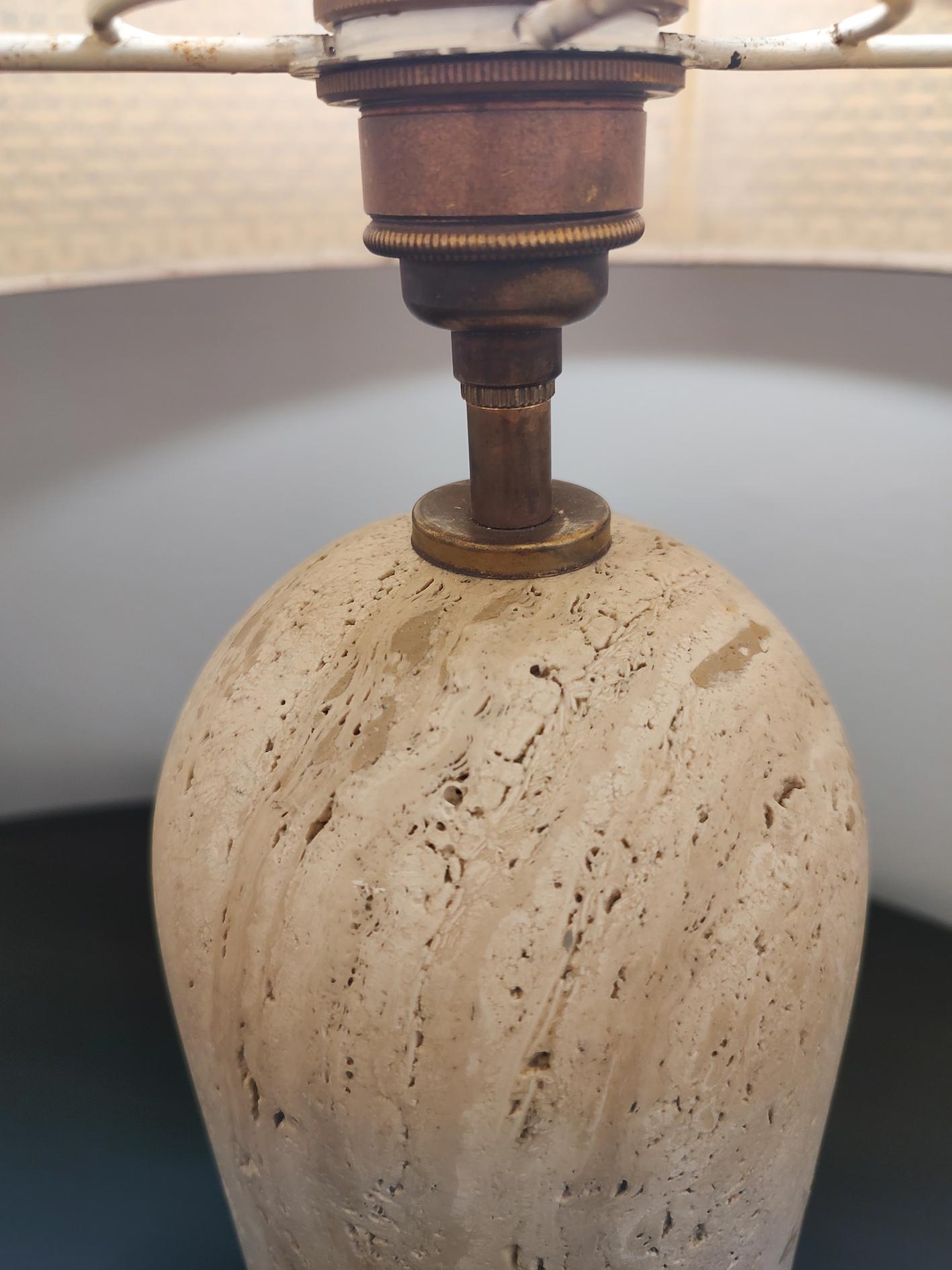 Mid-Century Modern Travertine Table Lamp, 1970s For Sale 1