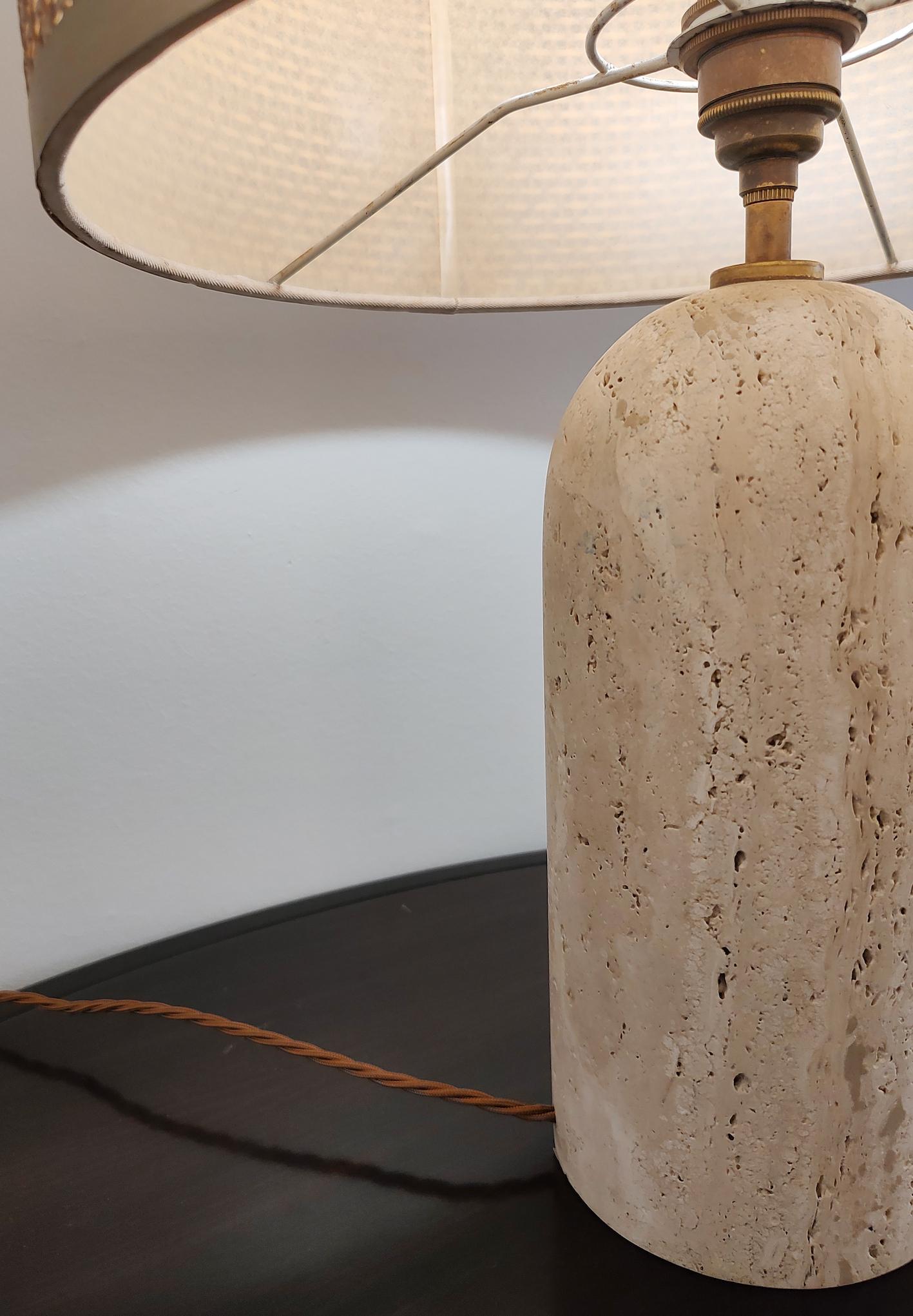 Mid-Century Modern Travertine Table Lamp, 1970s For Sale 2