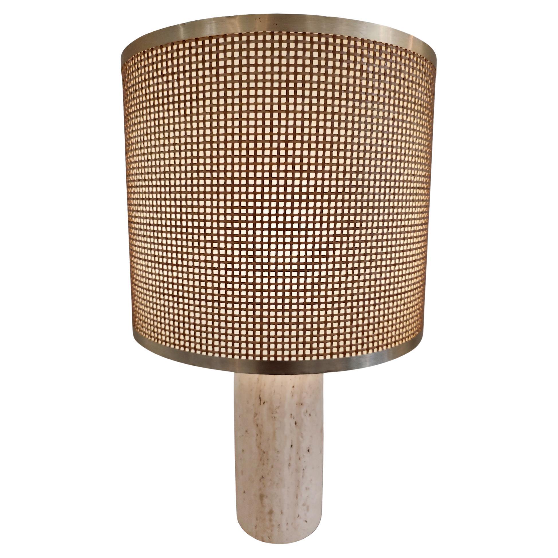 Mid-Century Modern Travertine Table Lamp, 1970s For Sale