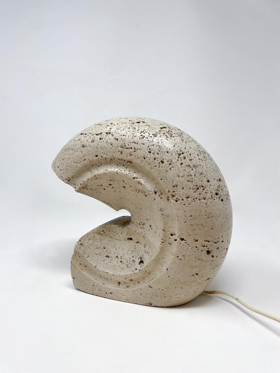 Late 20th Century Mid-Century Modern Travertine Table Lamp by Giuliano Cesari for Sormani, Italy  For Sale