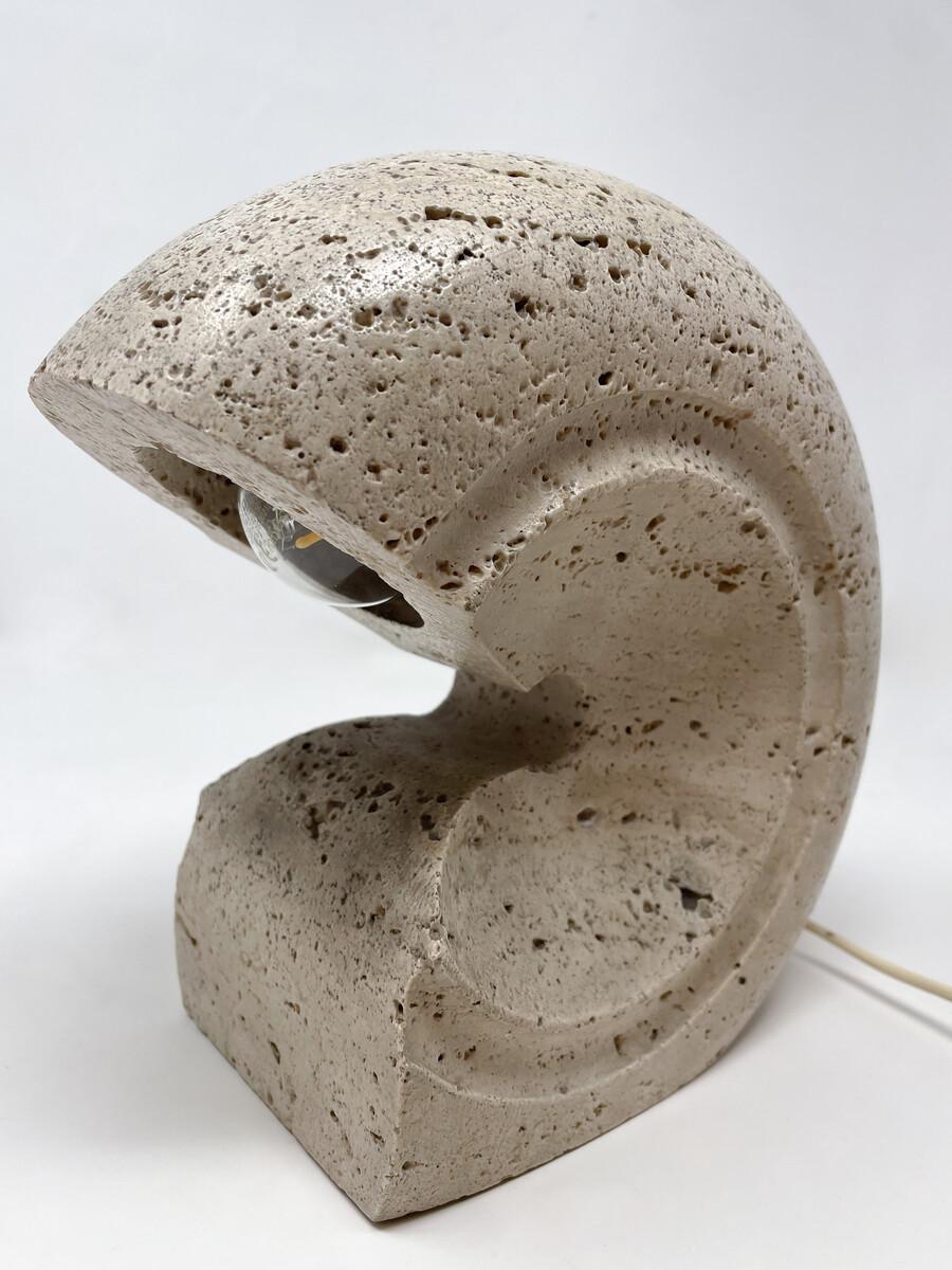 Mid-Century Modern Travertine Table Lamp by Giuliano Cesari for Sormani, Italy  For Sale 1