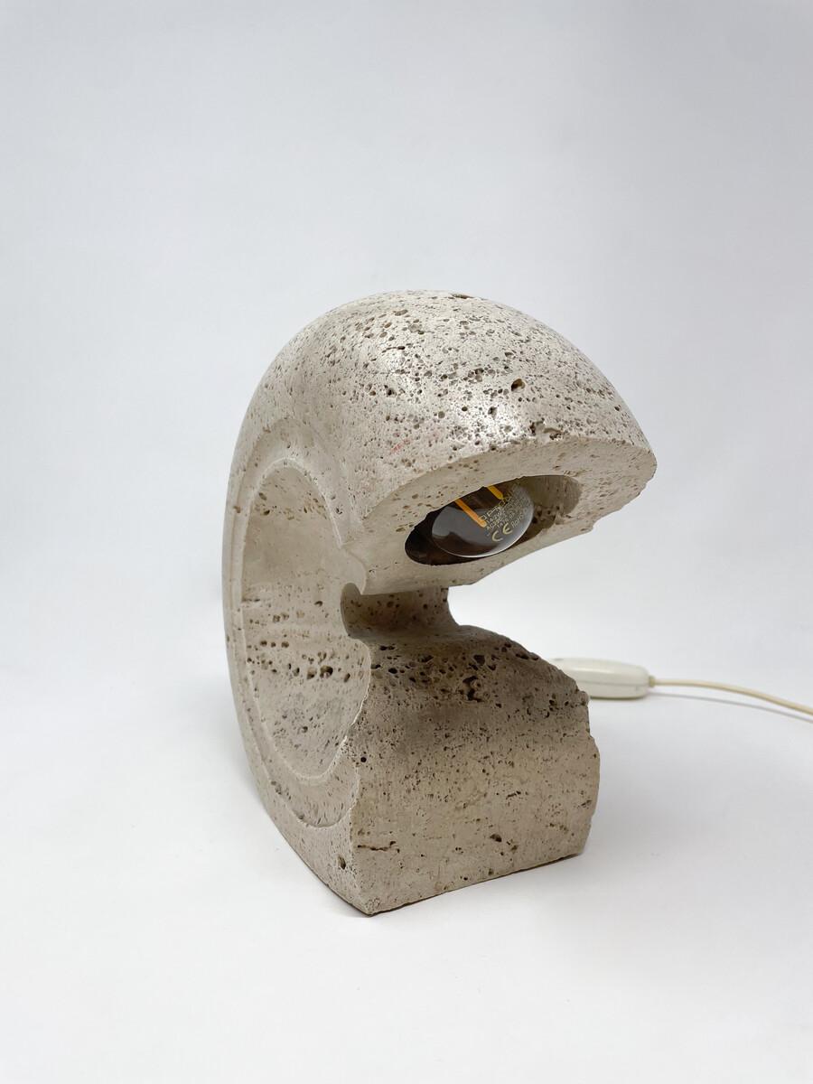 Mid-Century Modern Travertine Table Lamp by Giuliano Cesari for Sormani, Italy  For Sale 2