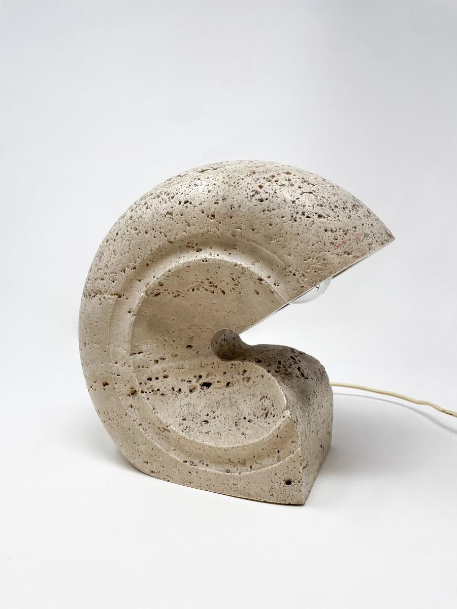 Mid-Century Modern Travertine Table Lamp by Giuliano Cesari for Sormani, Italy  For Sale 3