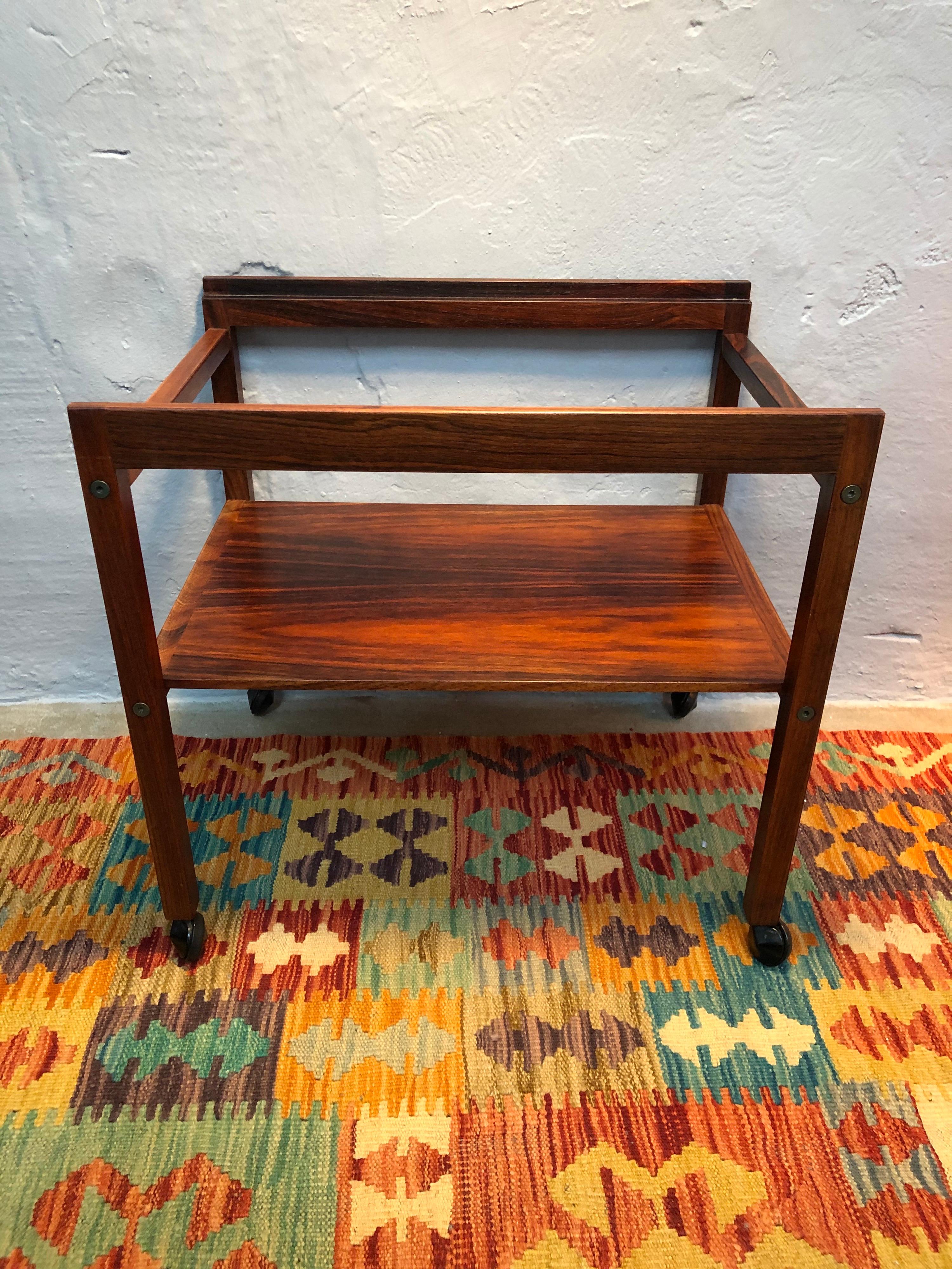 Mid-20th Century Mid-Century Modern Tray Table in Rosewood with Inlaid Tiles by Royal Copenhagen