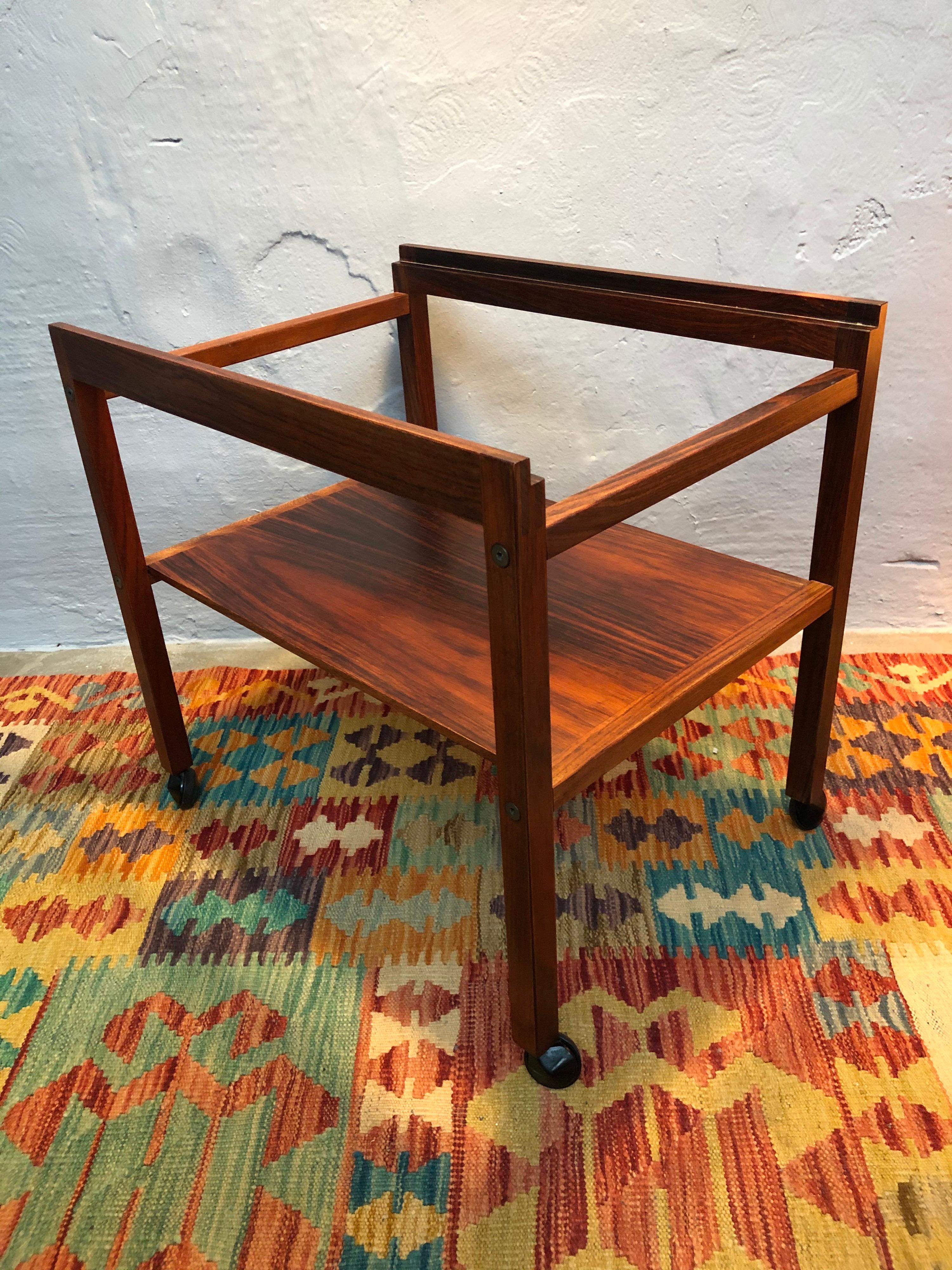 Hardwood Mid-Century Modern Tray Table in Rosewood with Inlaid Tiles by Royal Copenhagen