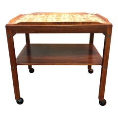 Mid-Century Modern Tray Table in Rosewood with Inlaid Tiles by Royal Copenhagen