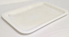 Mid-Century Modern Tray Table Serving Piece Rectangular White Lucite Italy 70s