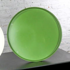 Mid-Century Modern Trays Round Green Plastic Splatter Platters by Sabe’s