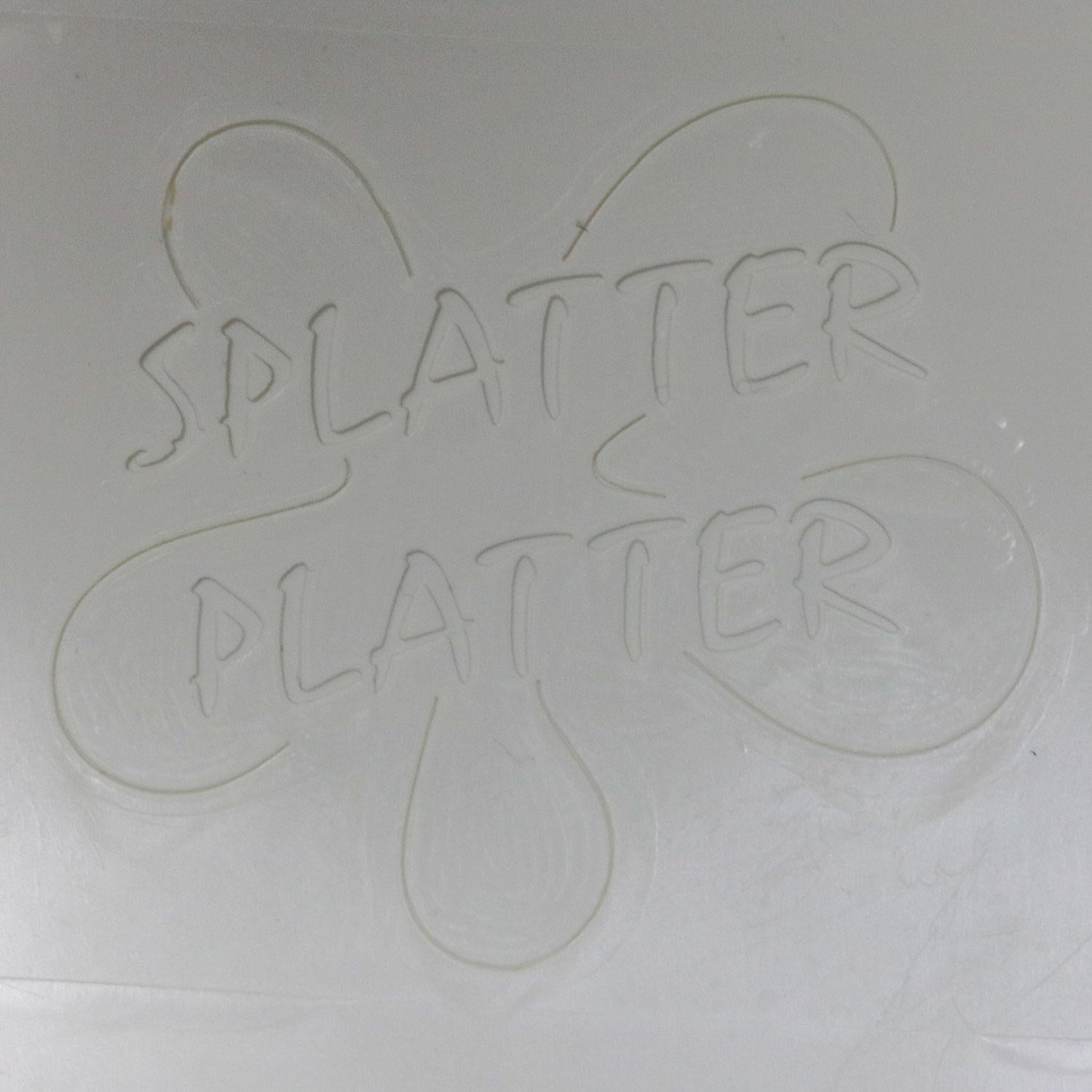 Mid-Century Modern Trays Round White Plastic Splatter Platters by Sabe’s 2
