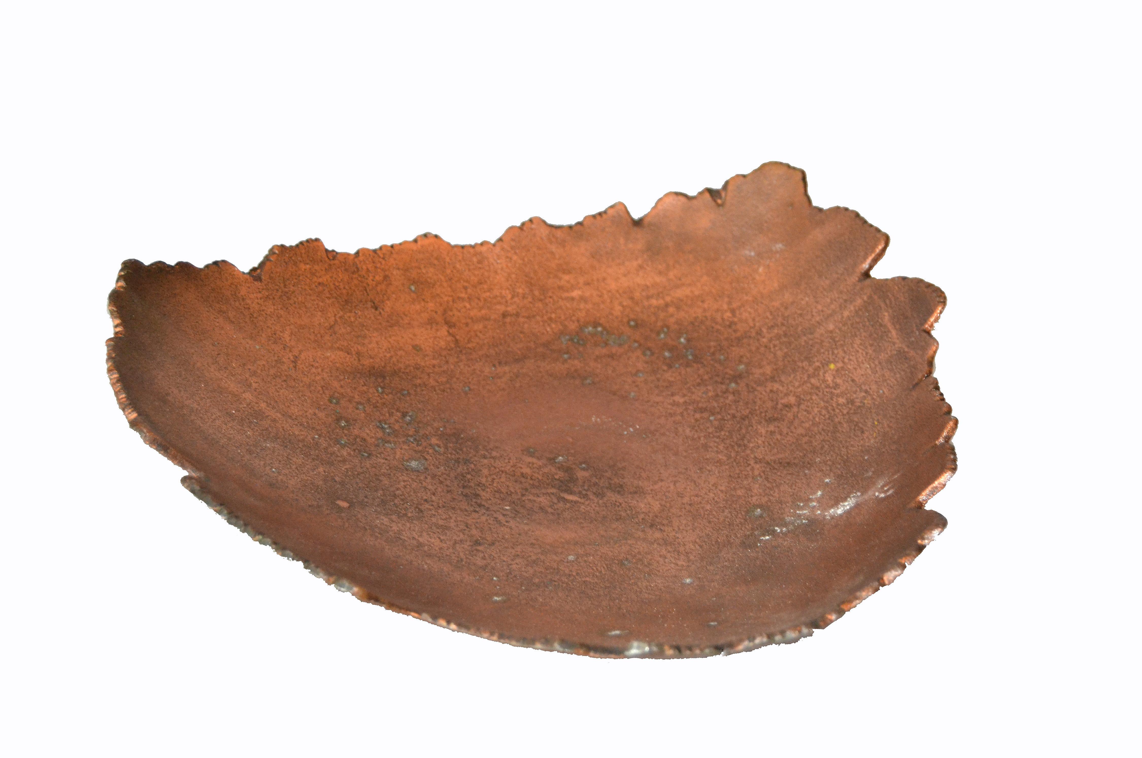 Mid-Century Modern Tree Leaf Shaped Footed Bowl in Bronze, Centerpiece 6