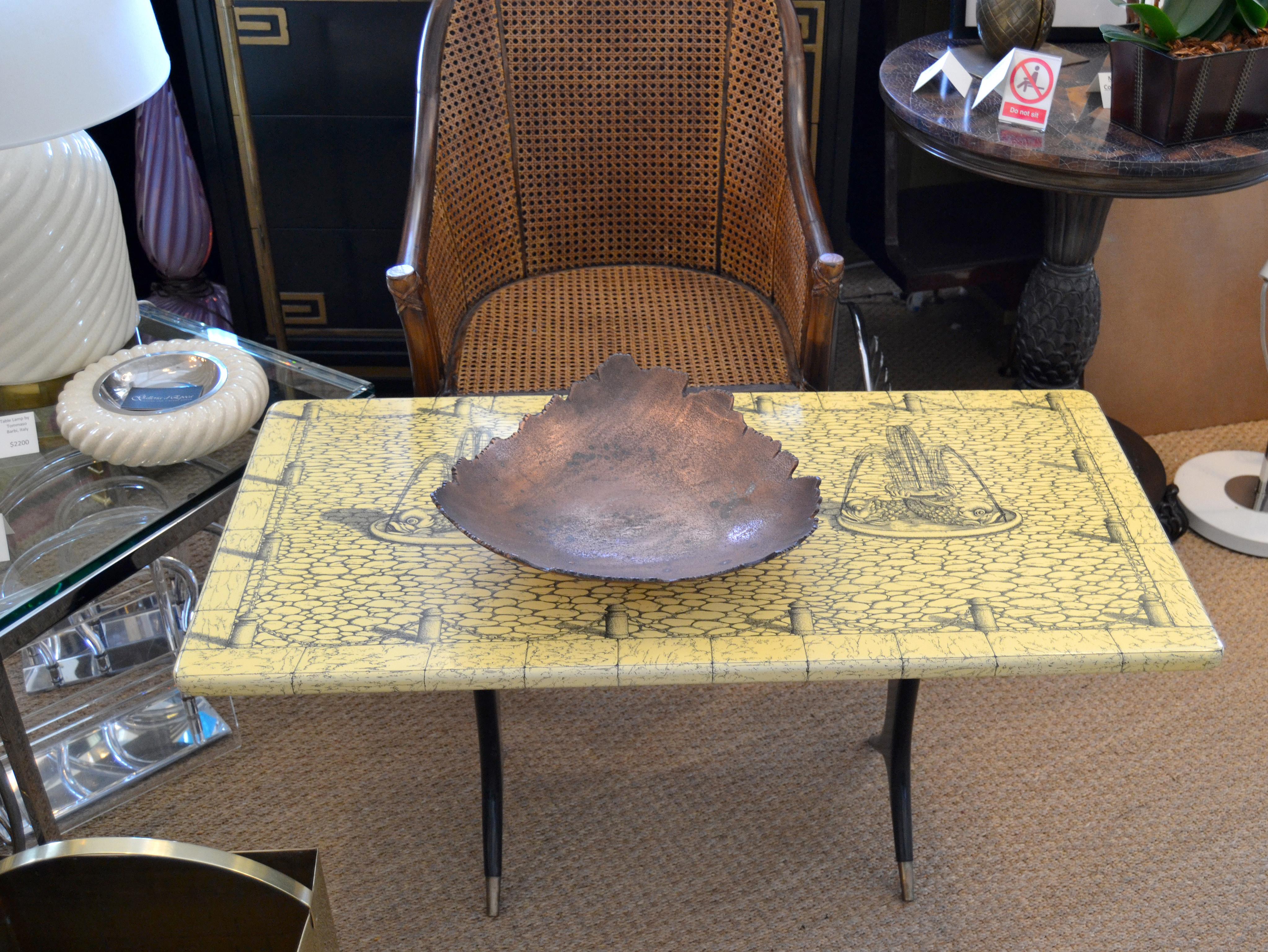 Mid-Century Modern Tree Leaf Shaped Footed Bowl in Bronze, Centerpiece 3