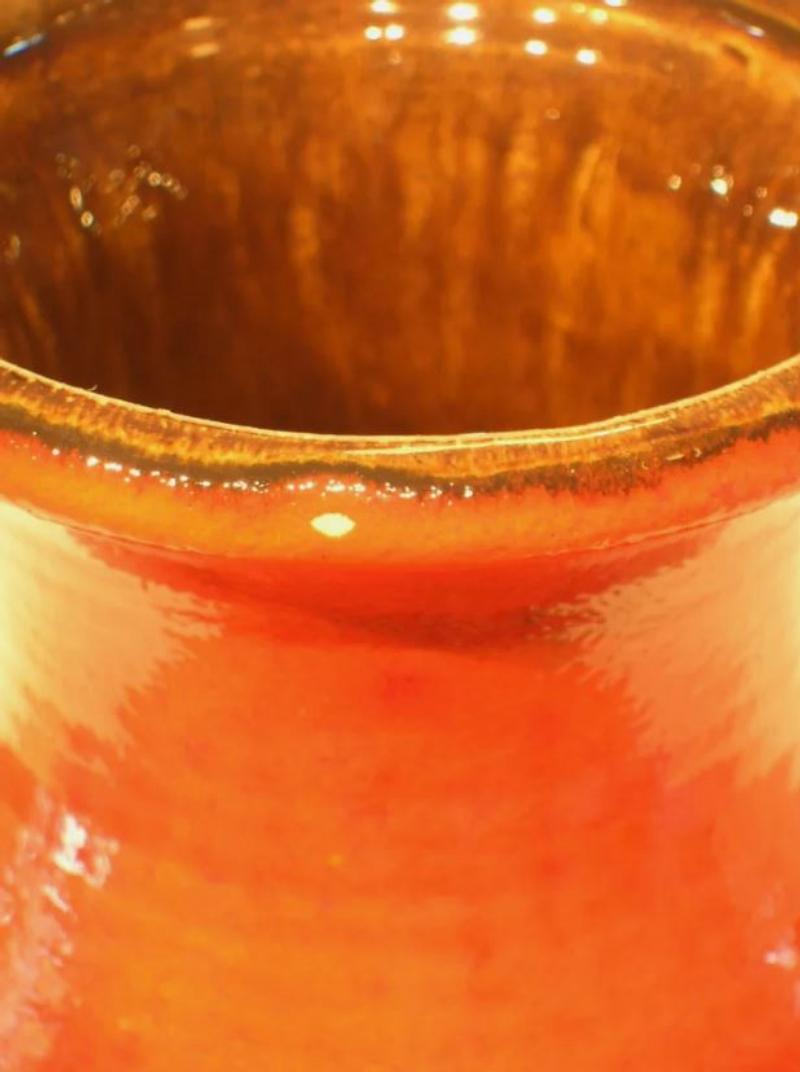 Mid Century Modern - Dreifarbig glasierte Keramikvase - Österreich - CIRCA 1950er Jahre im Angebot 1