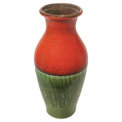 Mid Century Modern - Tri Color Glazed Ceramic Vase - Austria - Circa 1950's