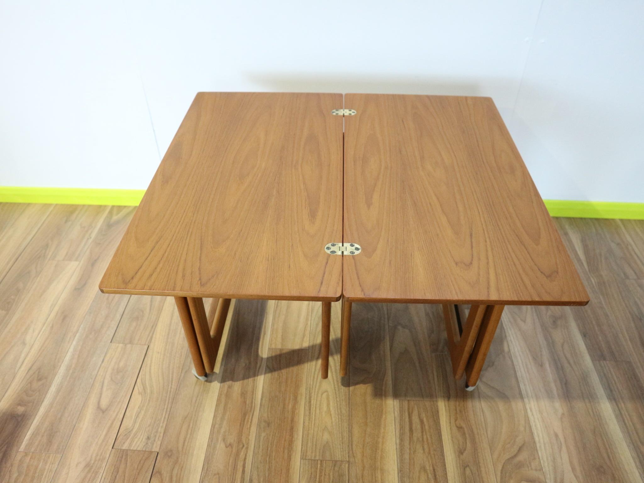 Mid-Century Modern Tri Form AH Mcintosh Teak Nesting Tables Side Table 5