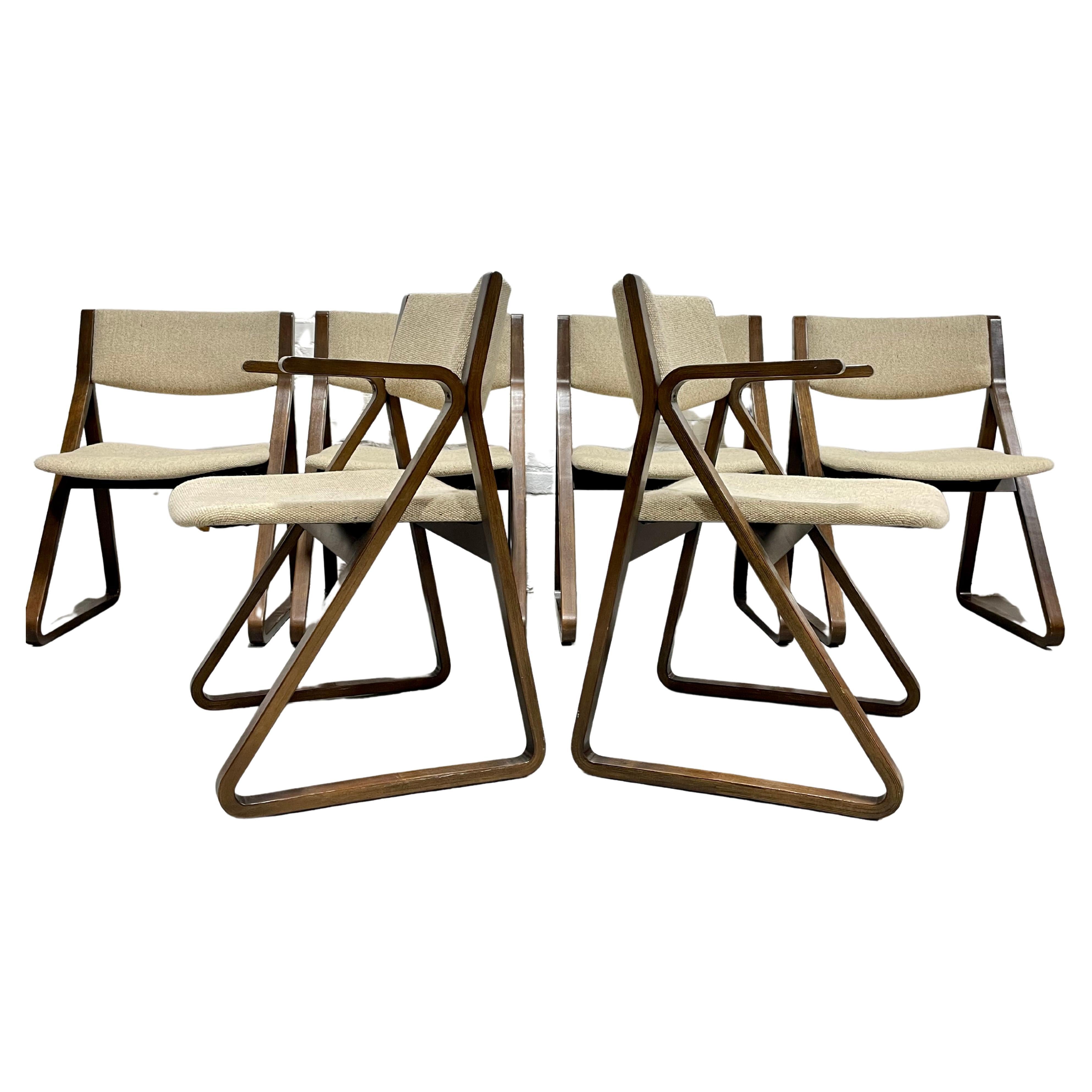 Mid-Century Modern "Triangle" Dining Chairs by Stow Davis, Set/6