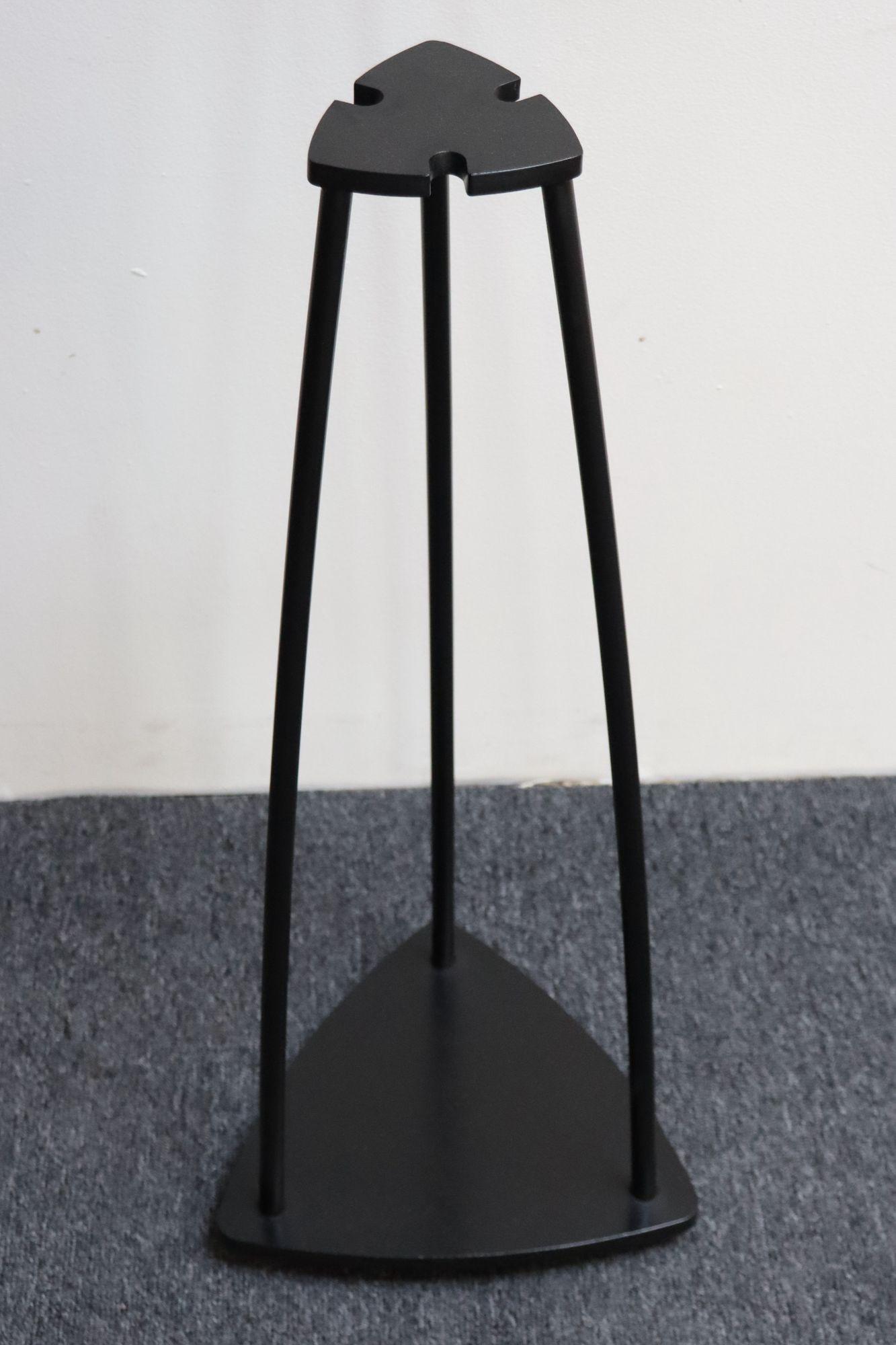 Mid-Century Modern Triangular Guitar Pick Form Fire Tool Set in Walnut and Iron For Sale 5