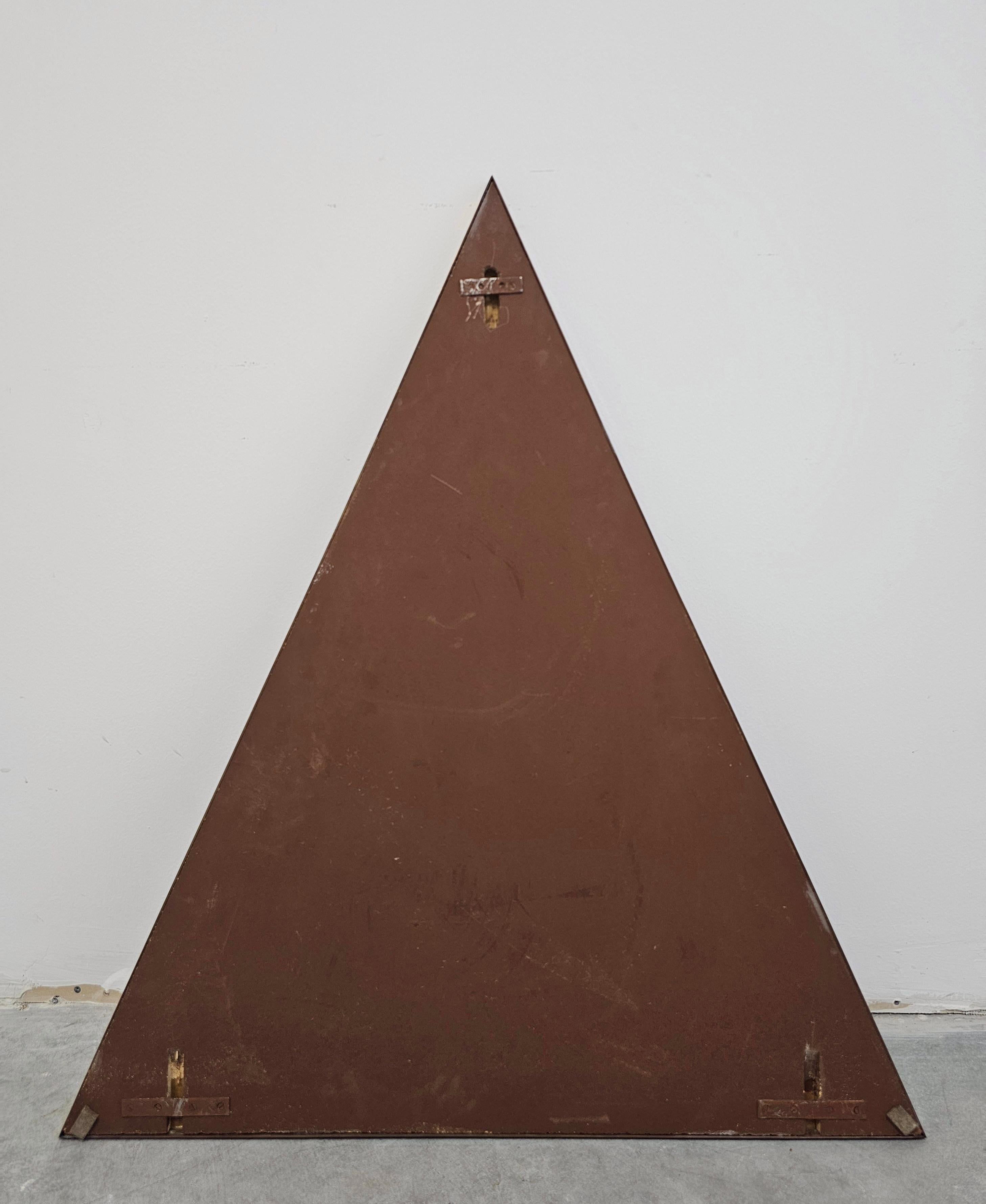 Mid Century Modern Triangular Tinted Mirrors in Bronze frames, Italy 1950s For Sale 4
