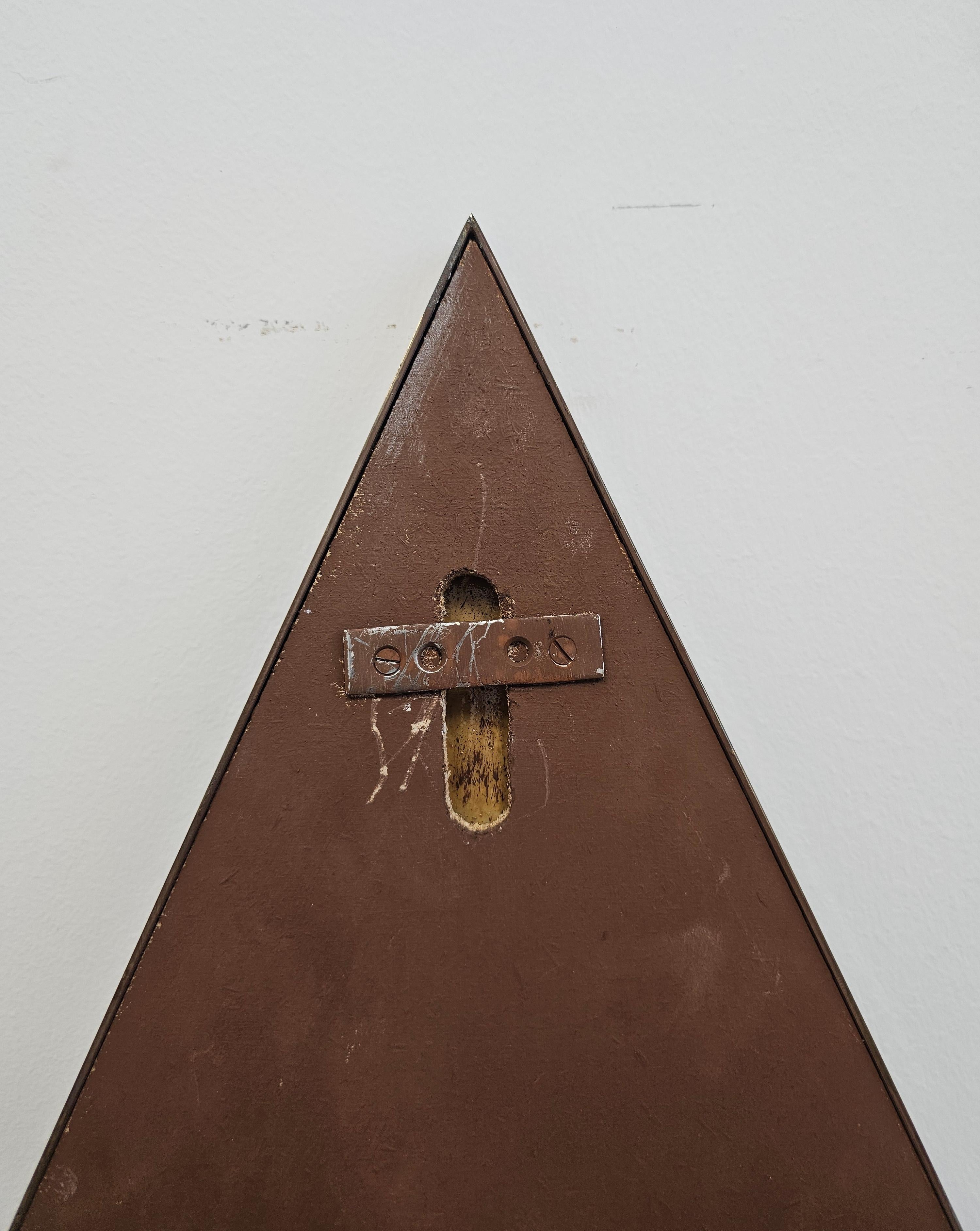 Italian Mid Century Modern Triangular Tinted Mirrors in Bronze frames, Italy 1950s For Sale