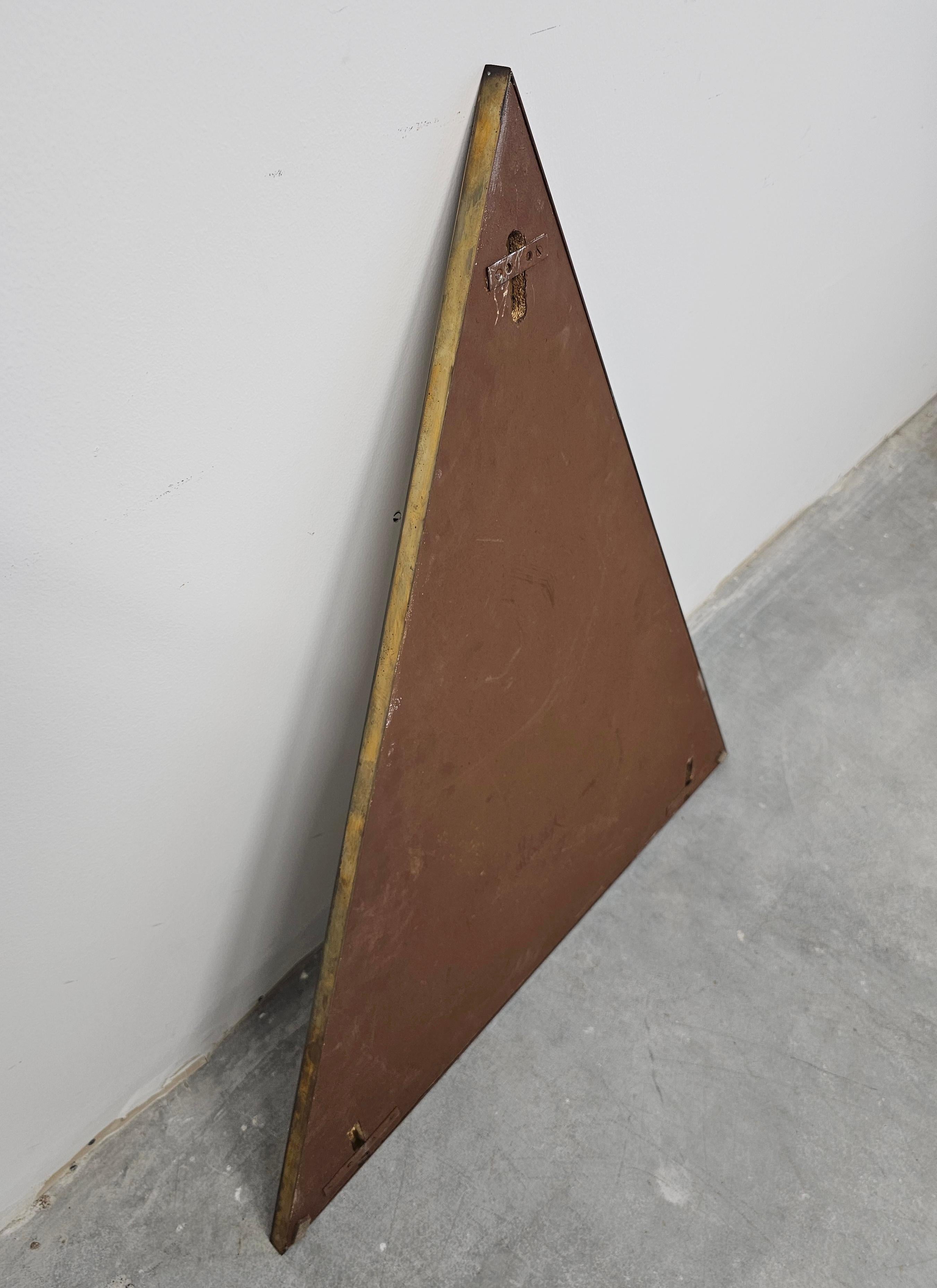 Mid Century Modern Triangular Tinted Mirrors in Bronze frames, Italy 1950s For Sale 2