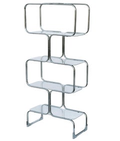 Etagere o pensile italiano Tricom di metà secolo dopo Milo Baughman