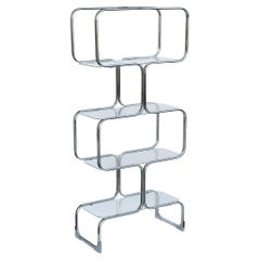 Mid-Century Modern Tricom Italian Etagere or Wall Unit after Milo Baughman