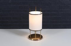 Mid-Century Modern Trident Column Style Brass Table Lamp