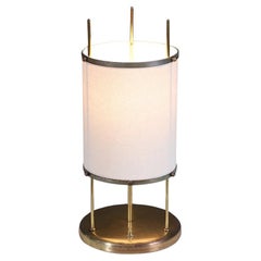 Mid-Century Modern Trident Column Style Brass Table Lamp