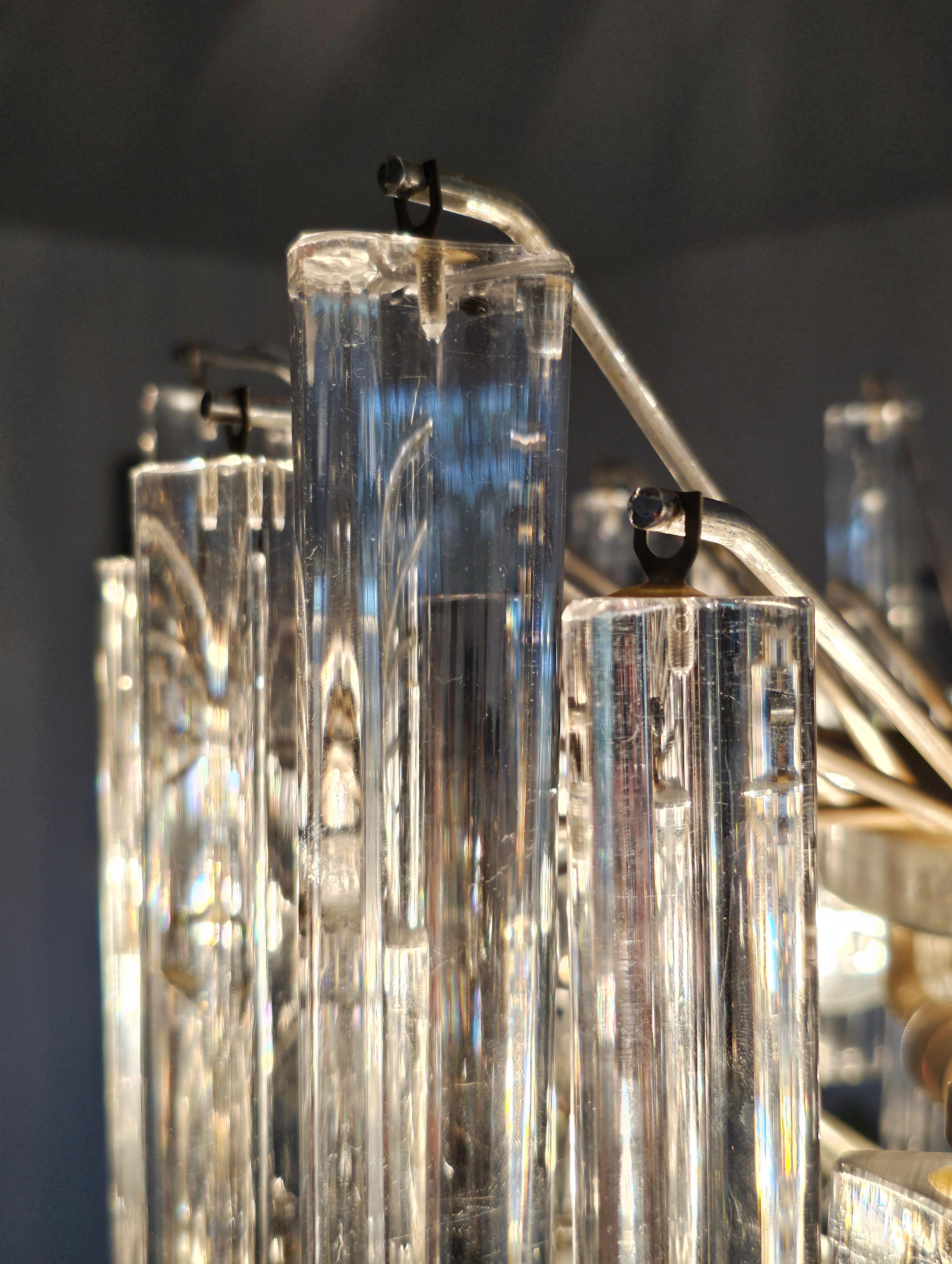 Mid Century Modern Triedri Crystal Chandelier by Paolo Venini, Italy 1950s For Sale 5