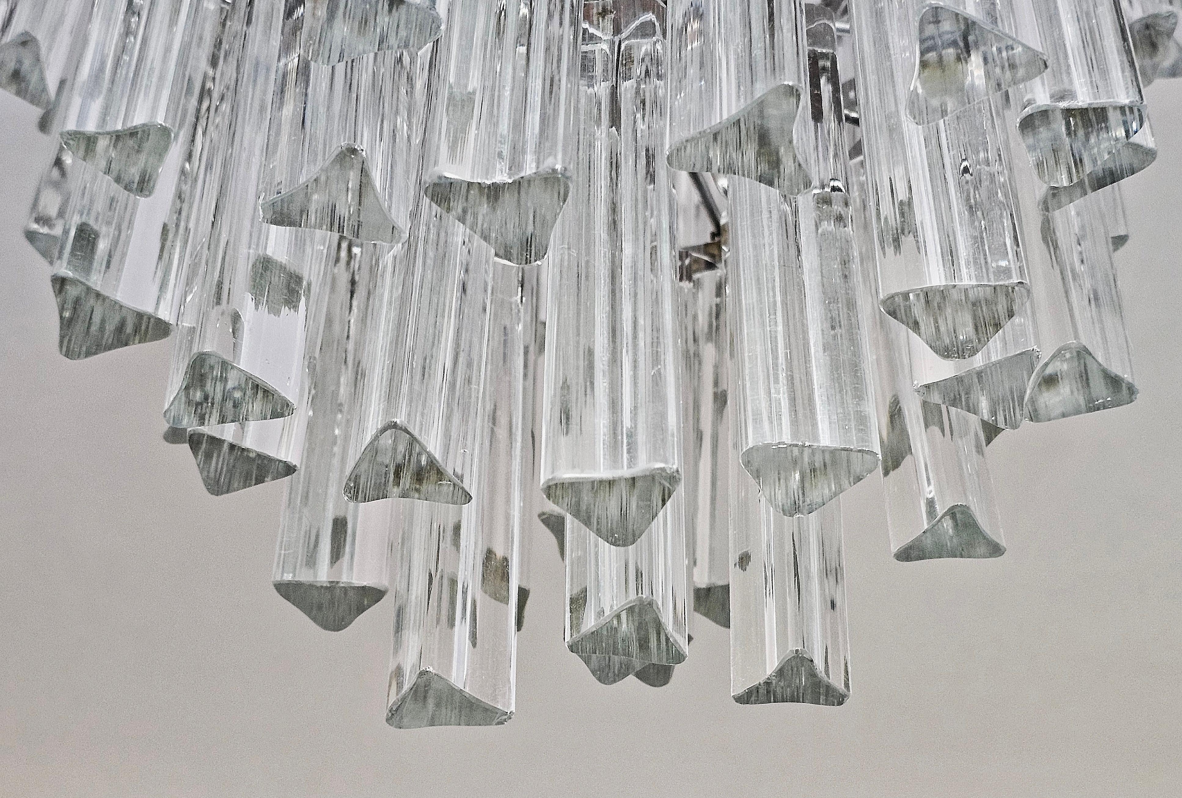 Mid Century Modern Triedri Crystal Chandelier by Paolo Venini, Italy 1950s For Sale 7