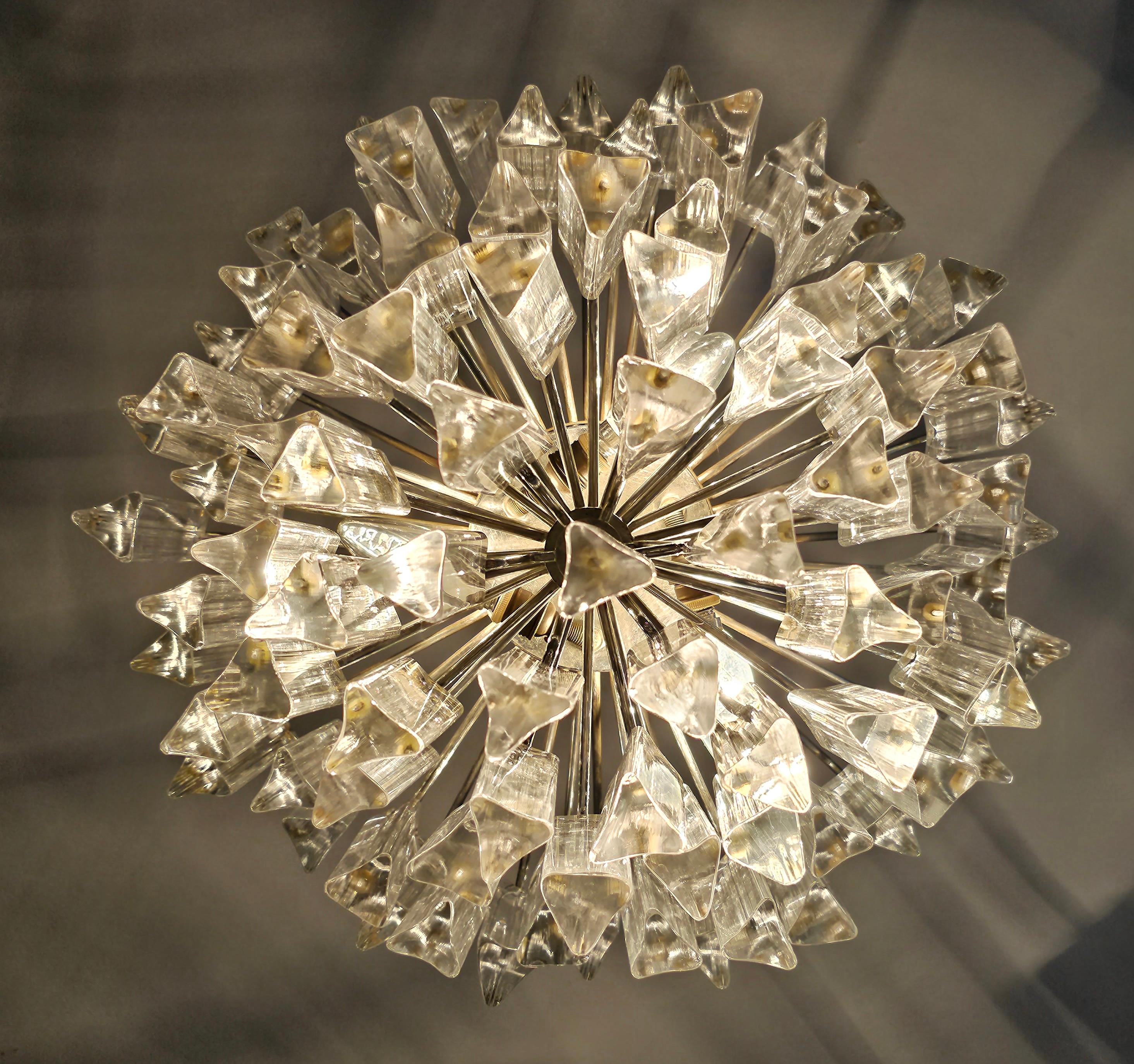 Mid Century Modern Triedri Crystal Chandelier by Paolo Venini, Italy 1950s For Sale 3
