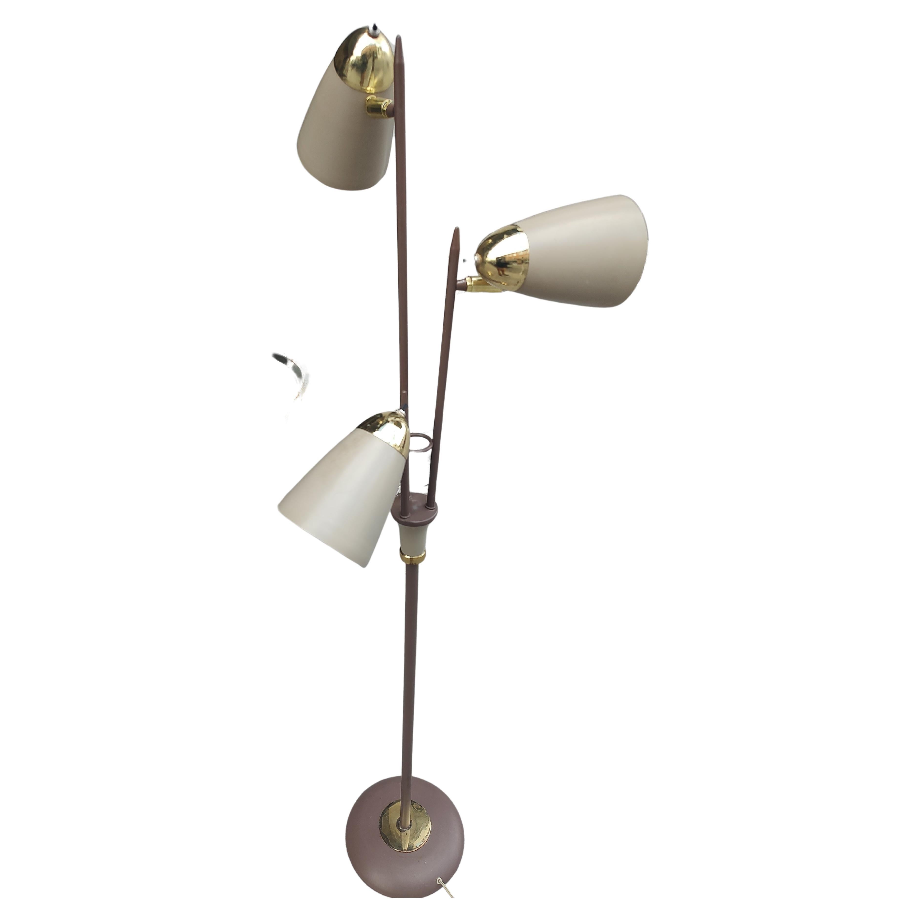 Mid Century Modern Triennial Floor Lamp by Gerald Thurston for Lightolier C1965 For Sale