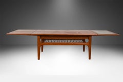 Mid Century Modern Trioh Teak and Cane Coffee Table