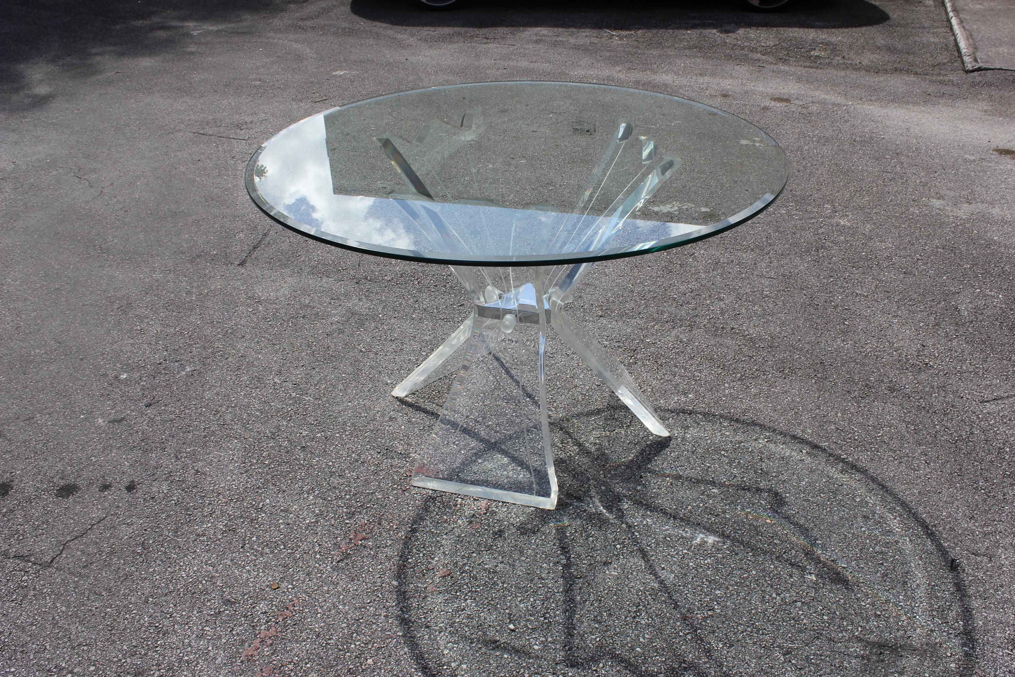 Mid-Century Modern Triple Butterfly Lucite Dining Table or Centre Table 8