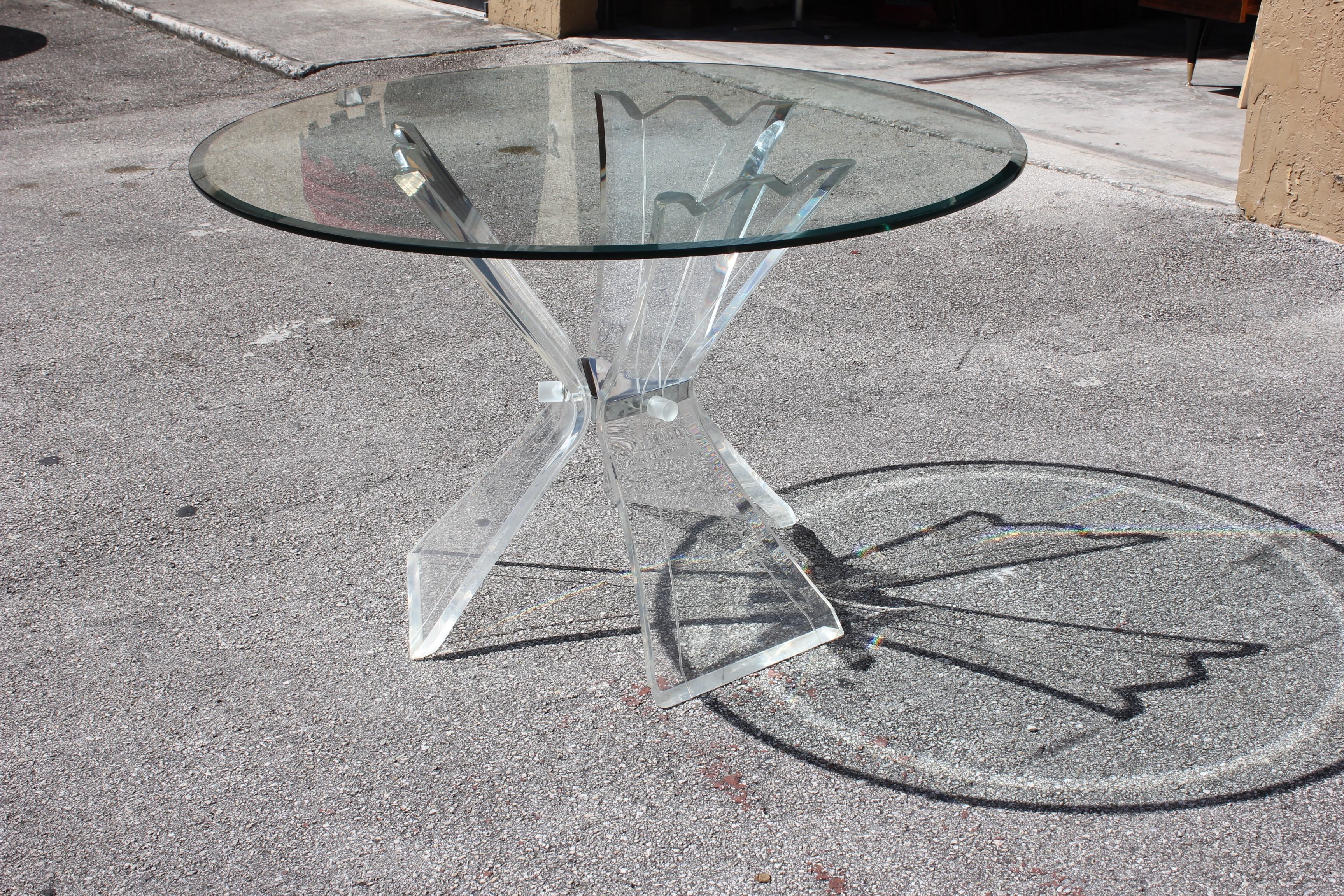 Mid-Century Modern Triple Butterfly Lucite Dining Table or Centre Table 9