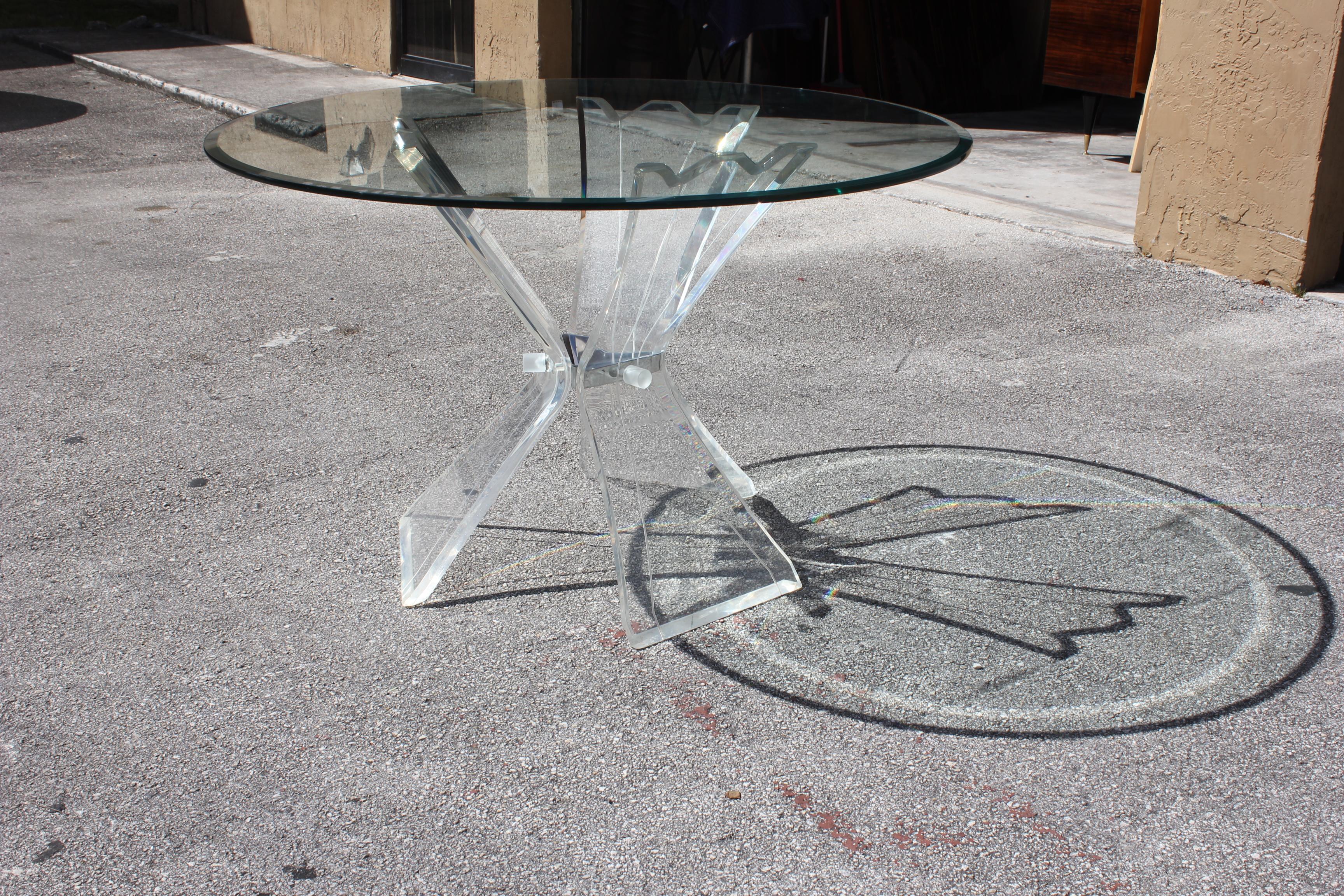 Mid-20th Century Mid-Century Modern Triple Butterfly Lucite Dining Table or Centre Table
