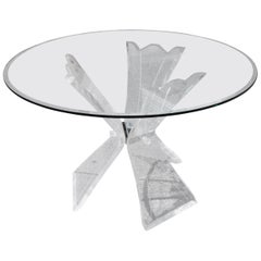 Mid-Century Modern Triple Butterfly Lucite Dining Table or Centre Table