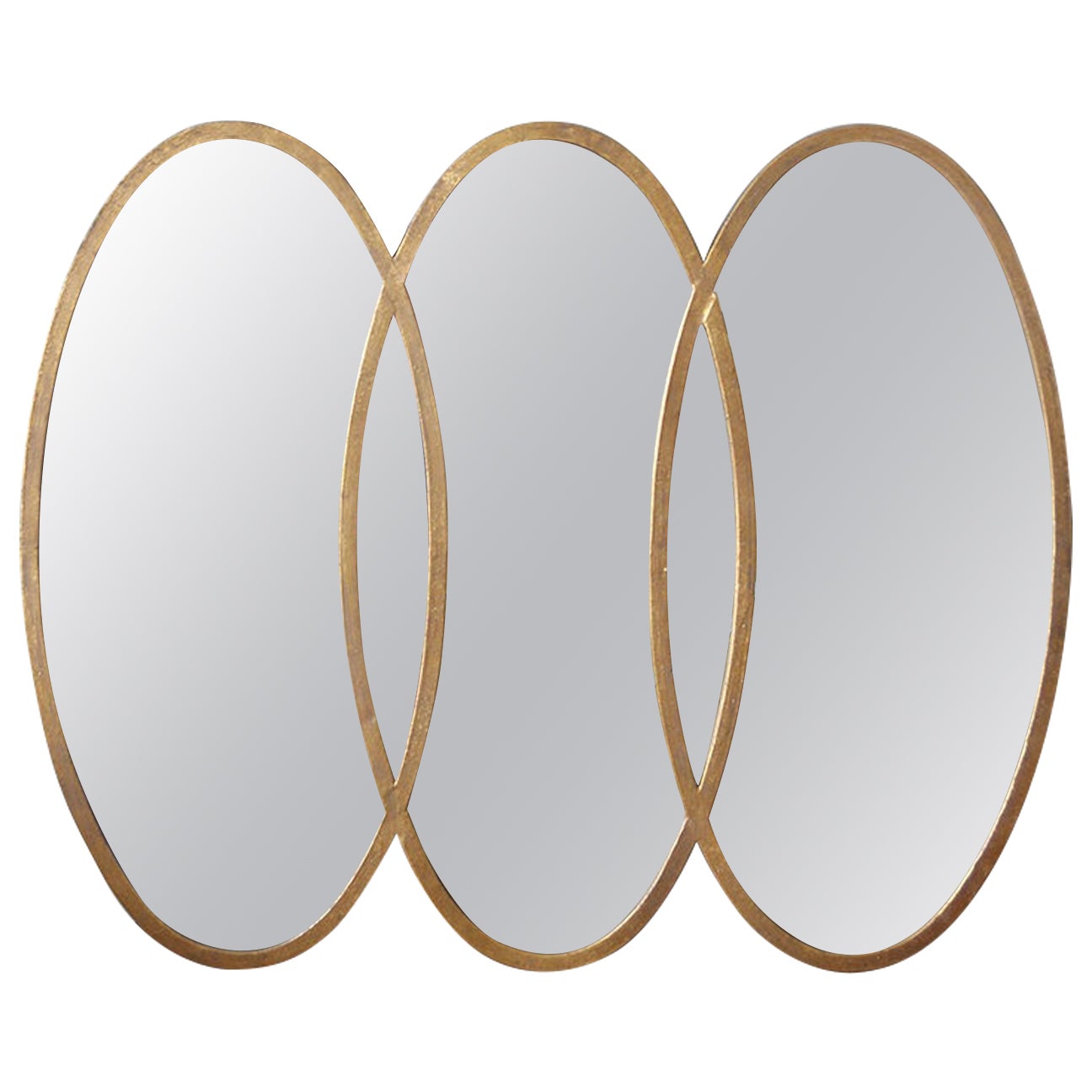 Mid-Century Modern Triple Oval Overlapping Wall Mirror For Sale