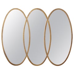 Mid-Century Modern Triple Oval Overlapping Wall Mirror