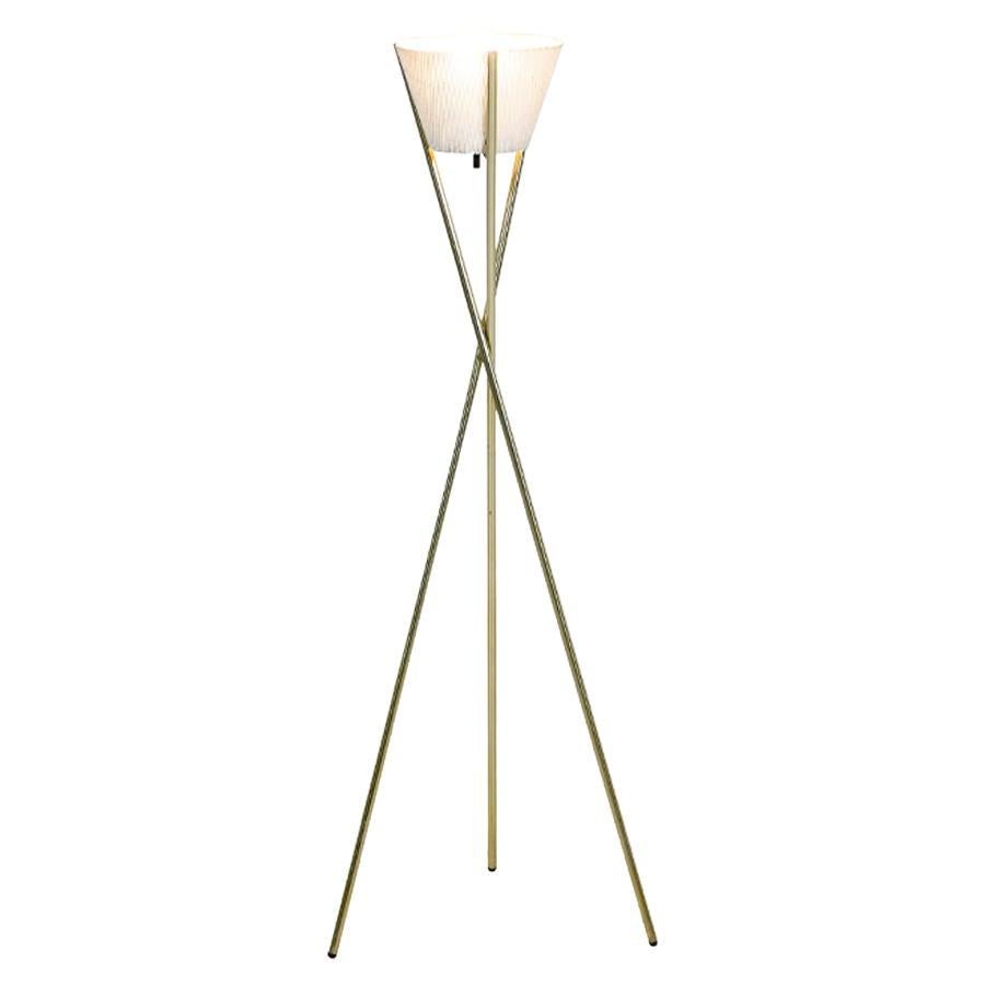 Mid-Century Modern Tripod Brass Floor Lamp For Sale