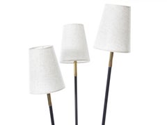 Mid century modern tripod floor lamp with three lampshades