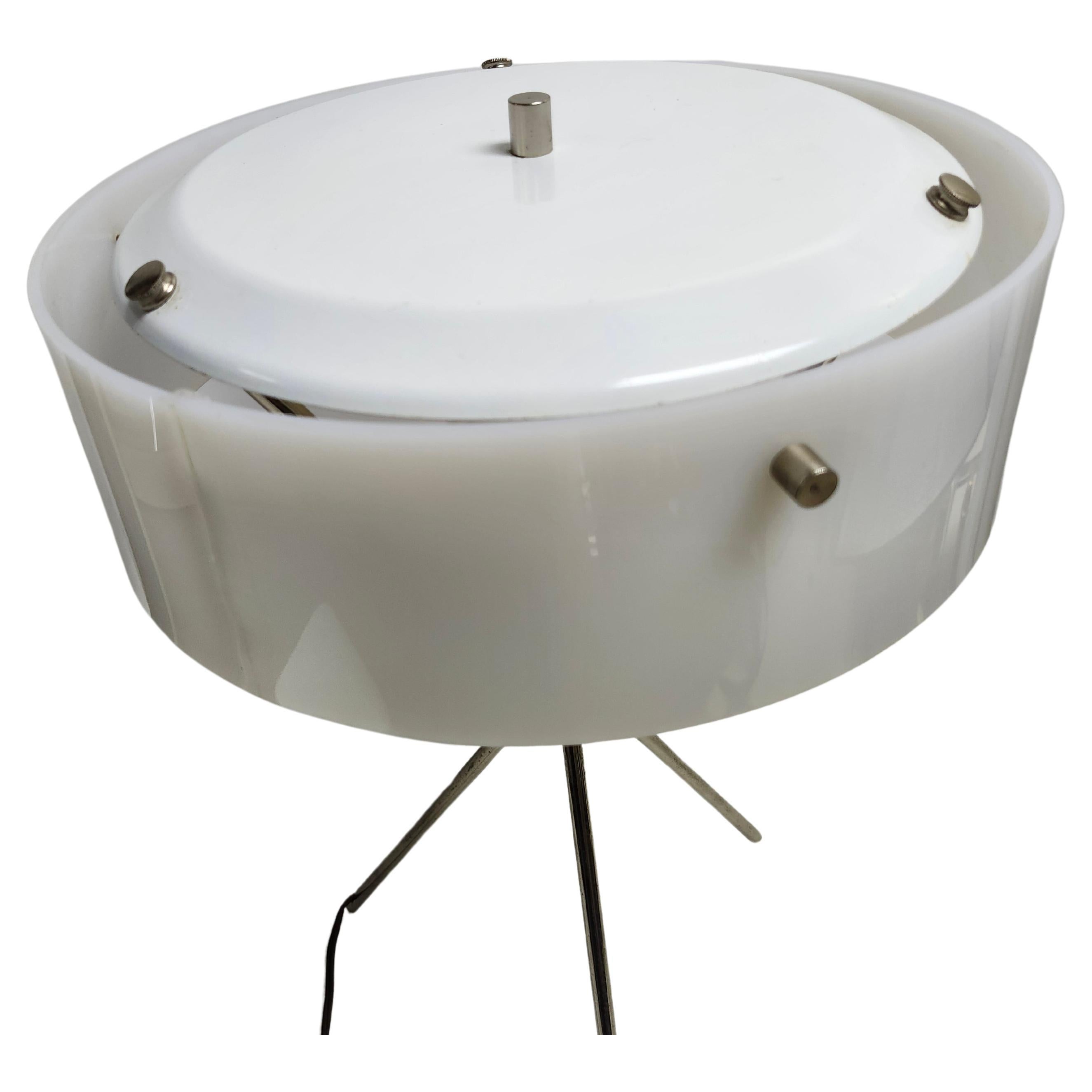 Mid-20th Century Mid Century Modern Tripod Plexi Table Lamp by T H Robsjohn Gibbings For Sale