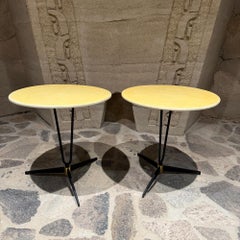 Mid Century Modern Tripod Side Tables Goatskin French Inspired