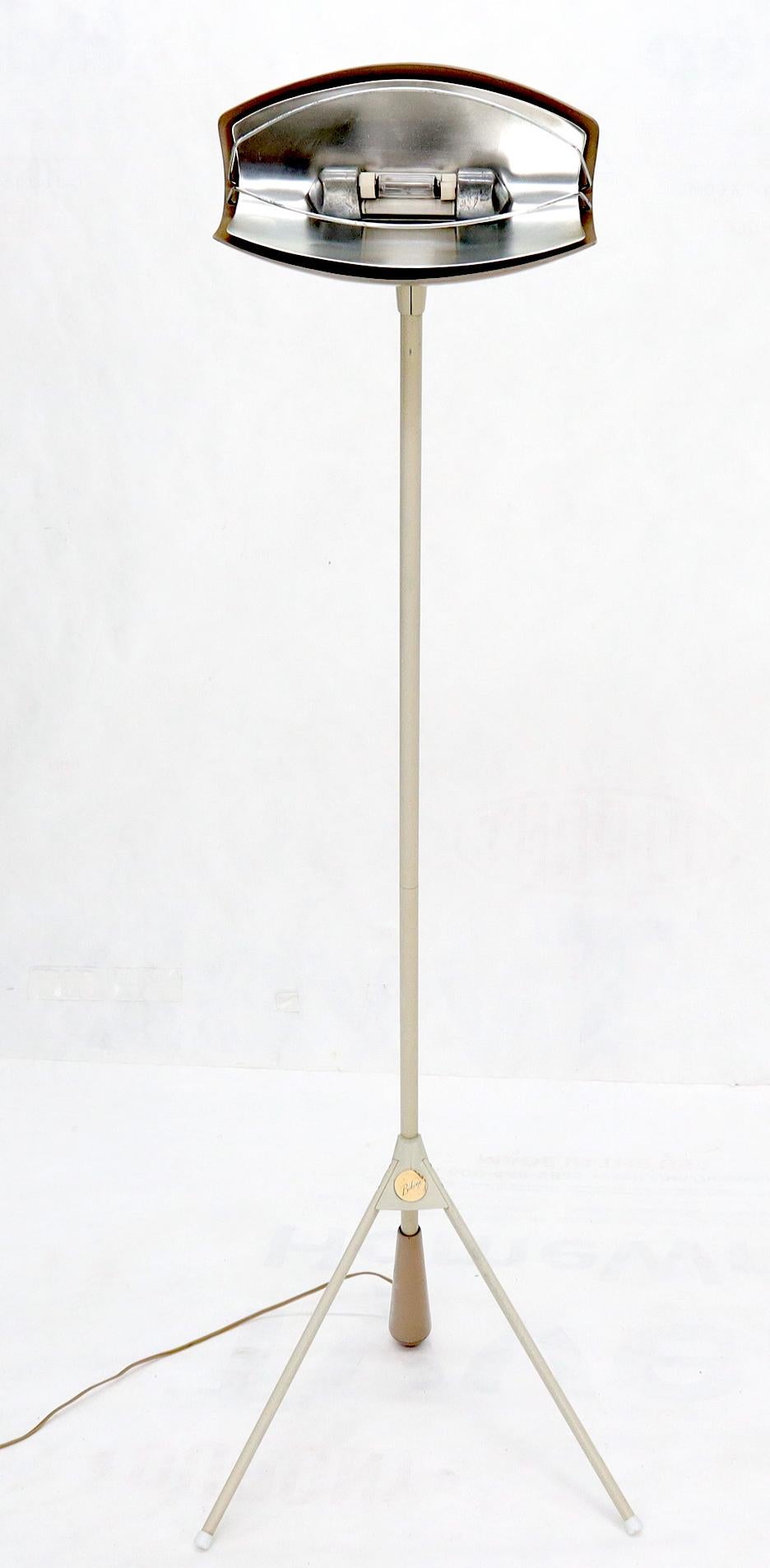 American Mid-Century Modern Tripod Stand Unusual Floor Heat Solar Quartz Lamp by Bikini For Sale