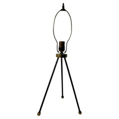 Mid-Century Modern Tripod Table Lamp with Laced Parchment Shade