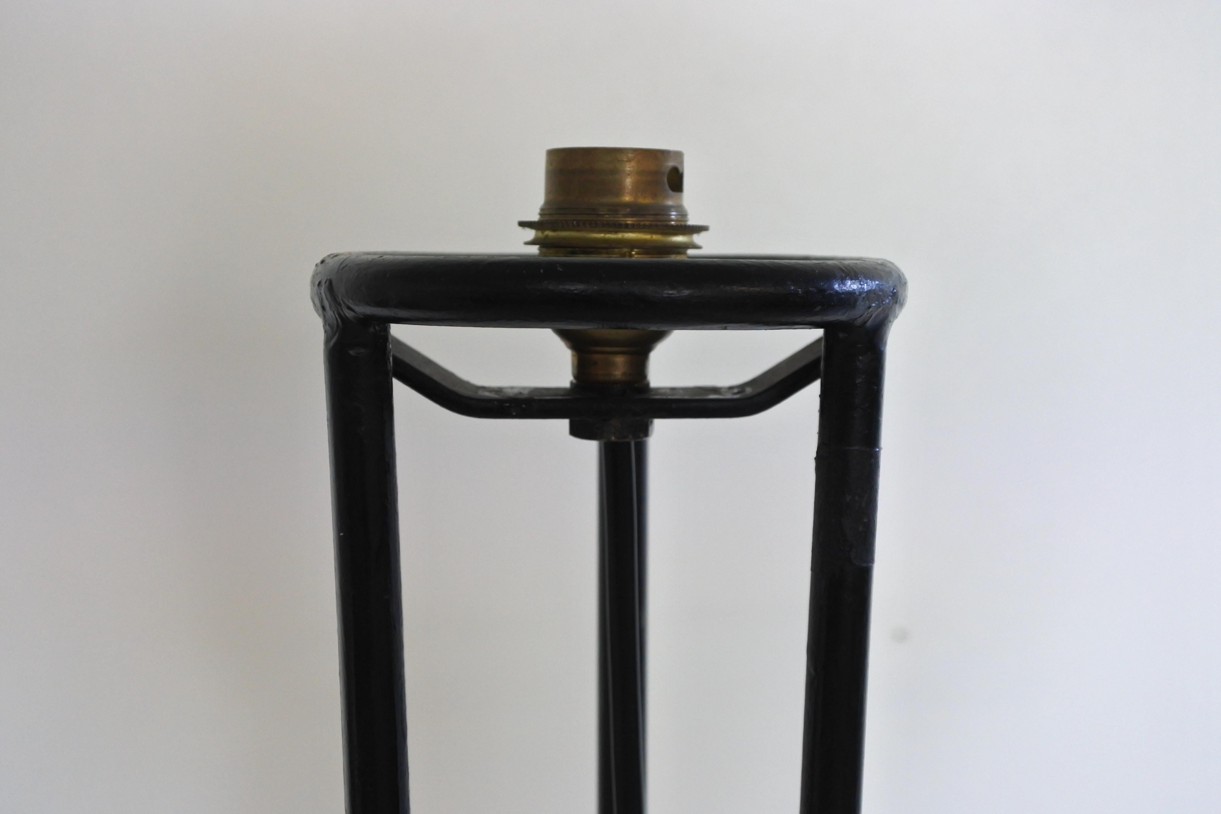 Mid-Century Modern Tripode Floor Lamp in Lacquered Metal & Brass, France, 1950s 4