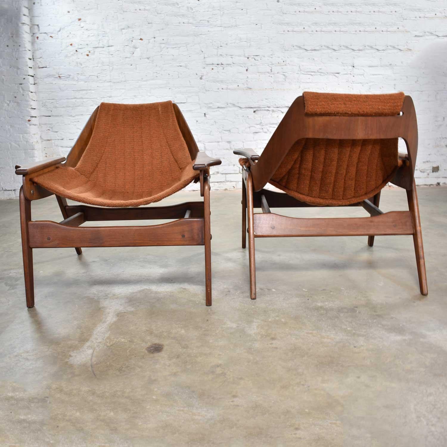 American Mid-Century Modern Triumph I Sling Chairs by Jerry Johnson for Charlton a Pair