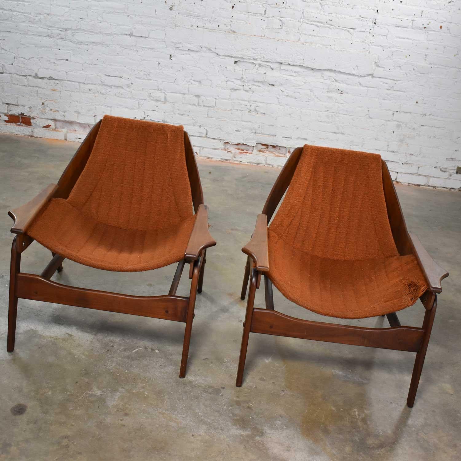 Mid-Century Modern Triumph I Sling Chairs by Jerry Johnson for Charlton a Pair In Good Condition In Topeka, KS